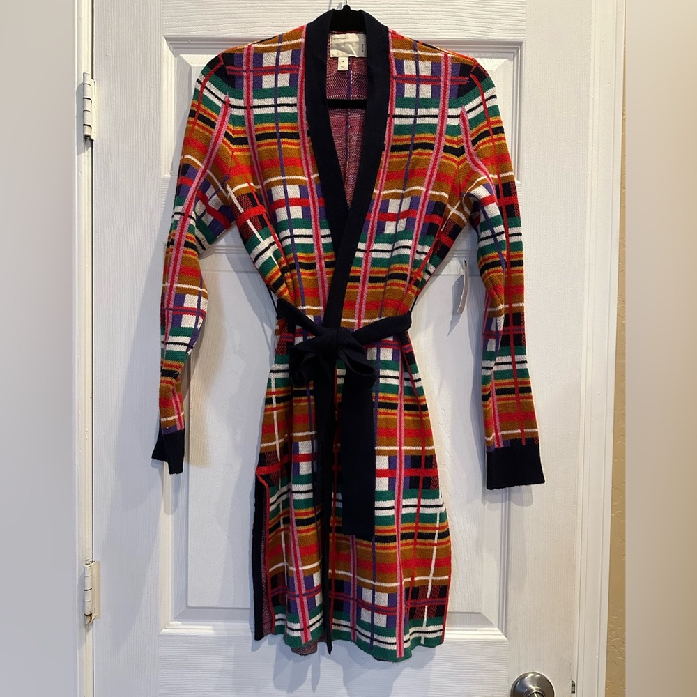 NWT Anthropologie moth Williston plaid cardigan sweater in size S